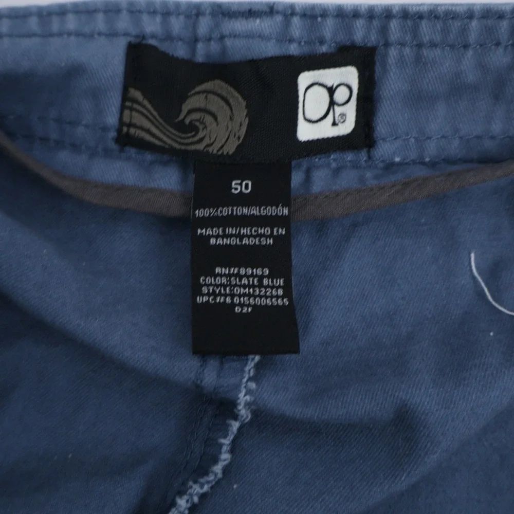 Op Ocean‎ Pacific Men's Slate Blue Chino Casual Preppy High Rise Shorts Size 50